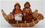 Medium  Nativity in Boat Christmas Ornament